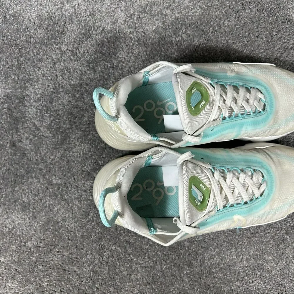 Nike Air Max 2090 CK2612-101 Women's Sz 7 Aurora Green White Running Shoes Used